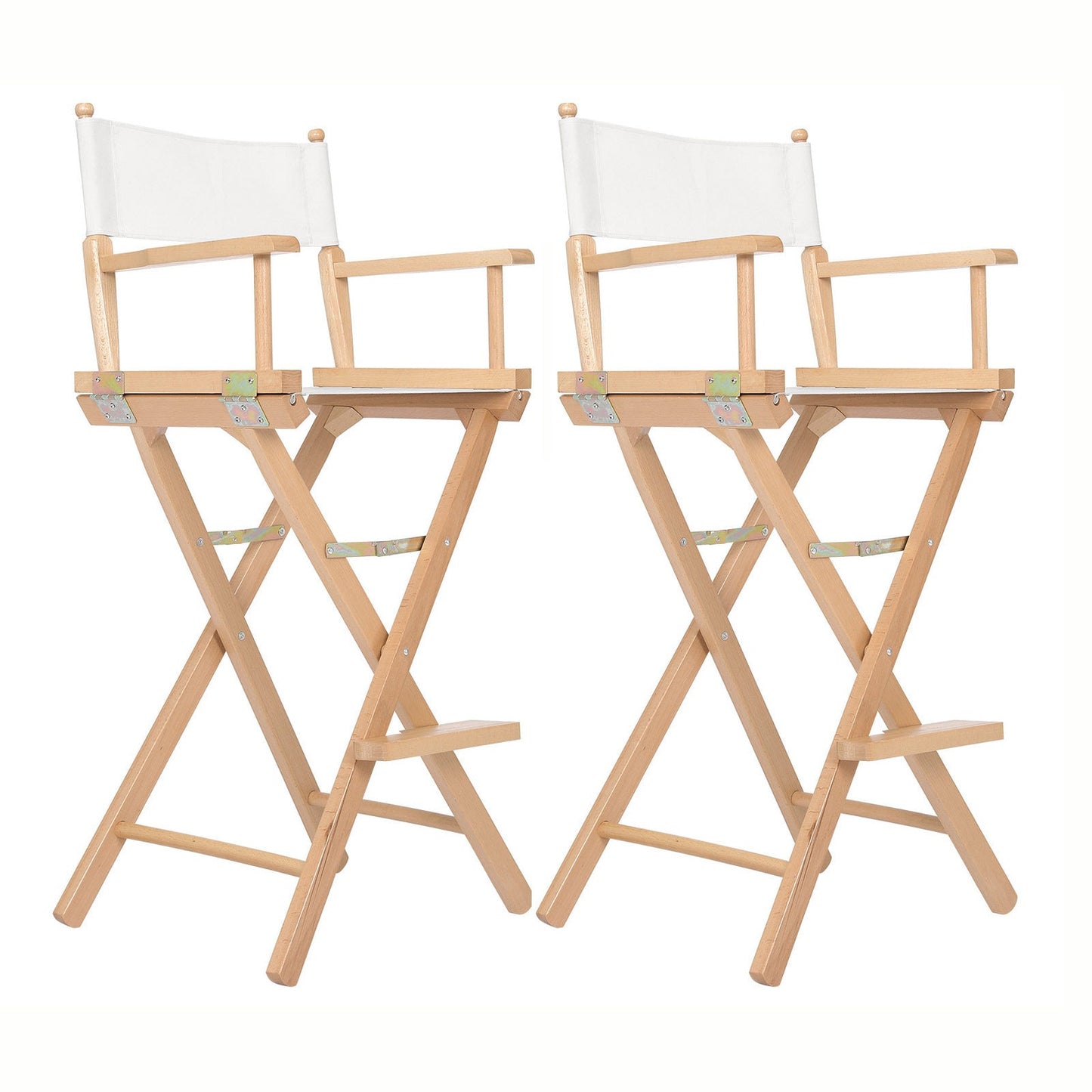 Tall Director Folding Chair 76cm Beechwood Natural (Set of 2) - Barstool Express