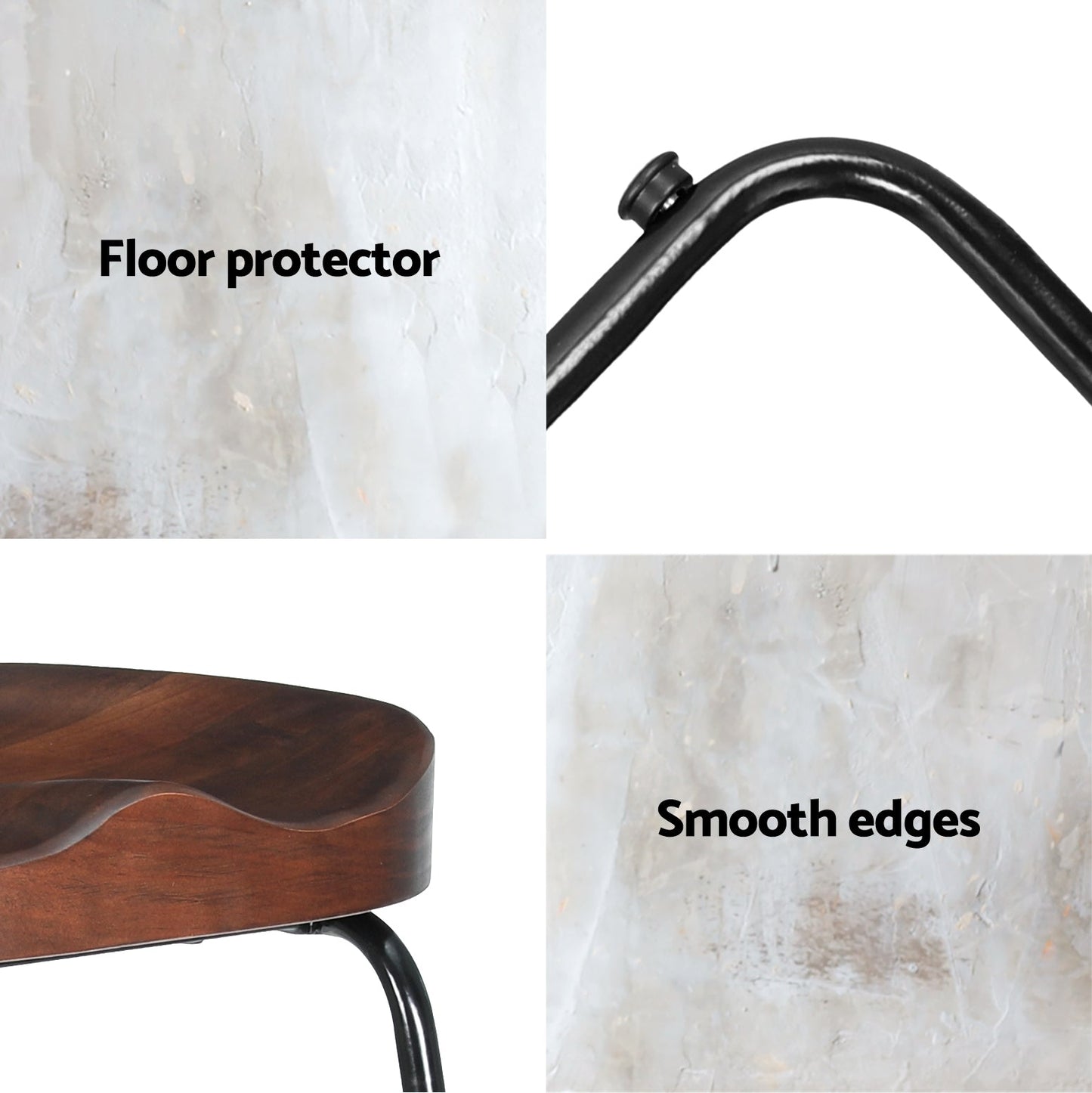Thor Timber Tractor Seat Bar Stools 65cm Dark Wood (Set of 2) - Barstool Express