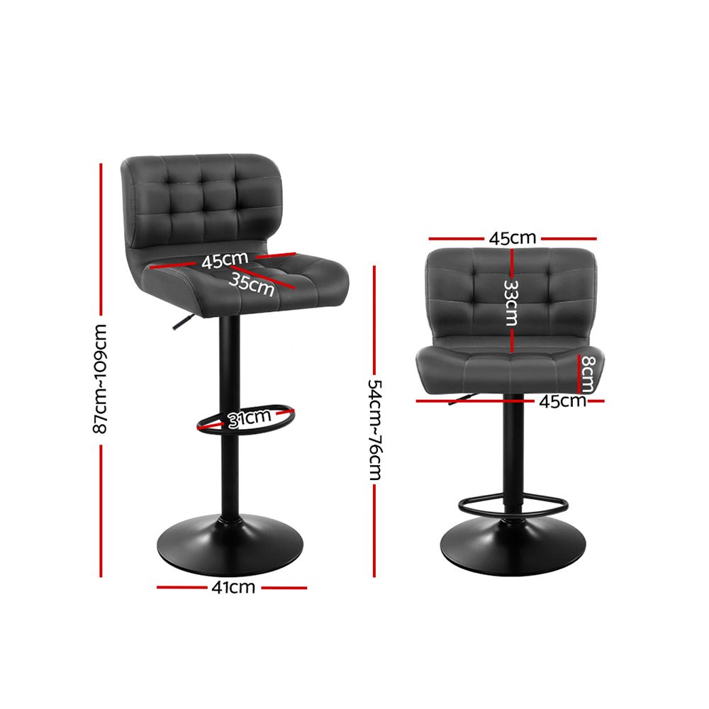Urban Leather Adjustable Bar Stools Grey (Set of 2) - Barstool Express
