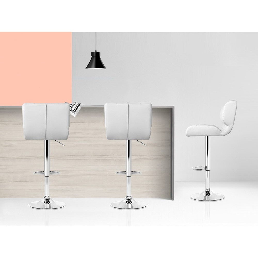 Urban Leather Adjustable Bar Stools White (Set of 4) - Barstool Express