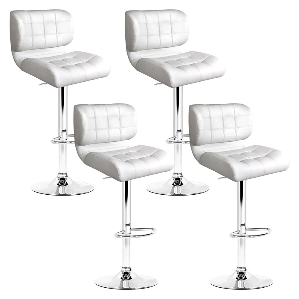 Urban Leather Adjustable Bar Stools White (Set of 4) - Barstool Express