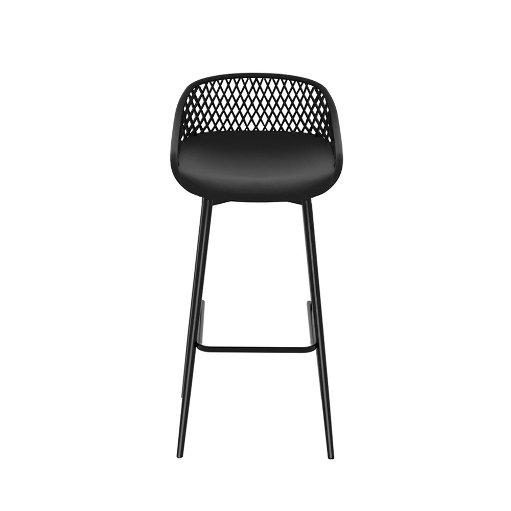 Weather - Resistant Outdoor Plastic Bar Stools 76cm Black (Set of 2) - Barstool Express