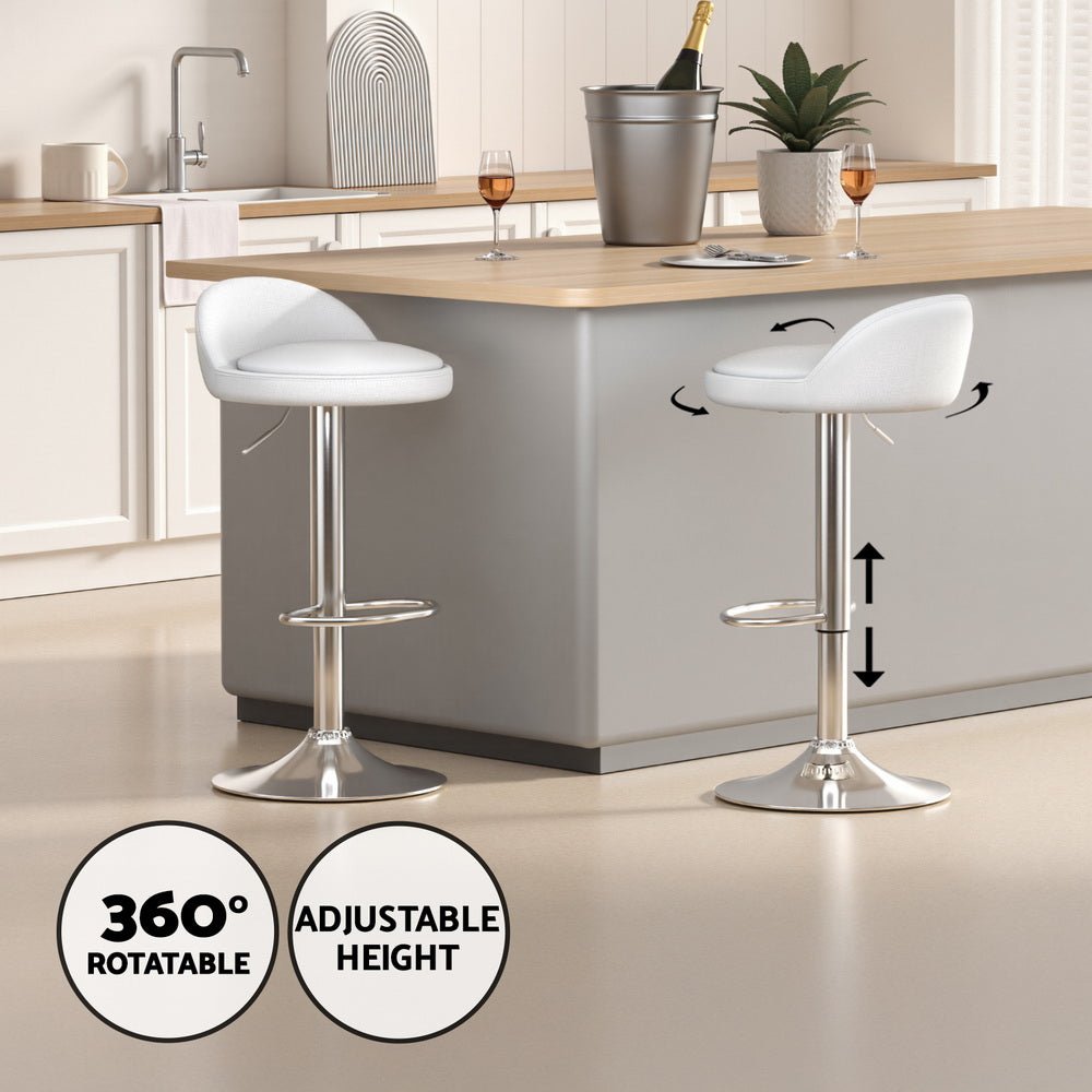 York Adjustable Bar Table and Stools Set White (3 Piece) - Barstool Express