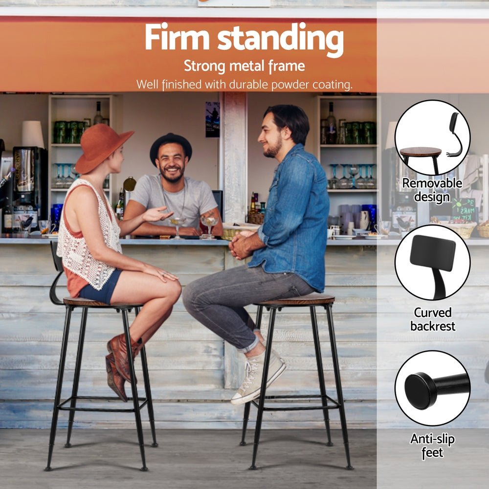 Zack Industrial Bar Table and Stools Set (3 Piece) - Barstool Express