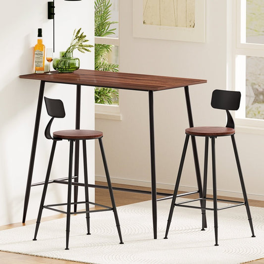 Zack Industrial Bar Table and Stools Set (3 Piece) - Barstool Express