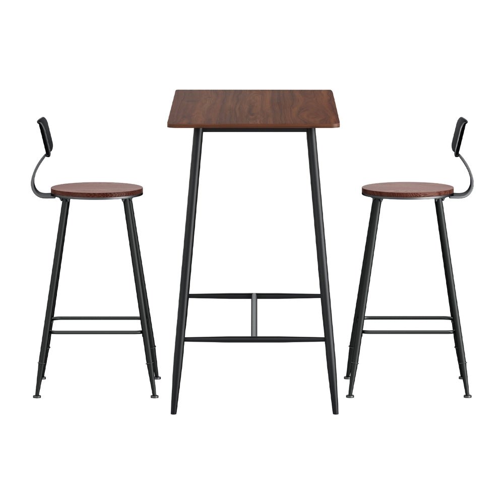 Zack Industrial Bar Table and Stools Set (3 Piece) - Barstool Express