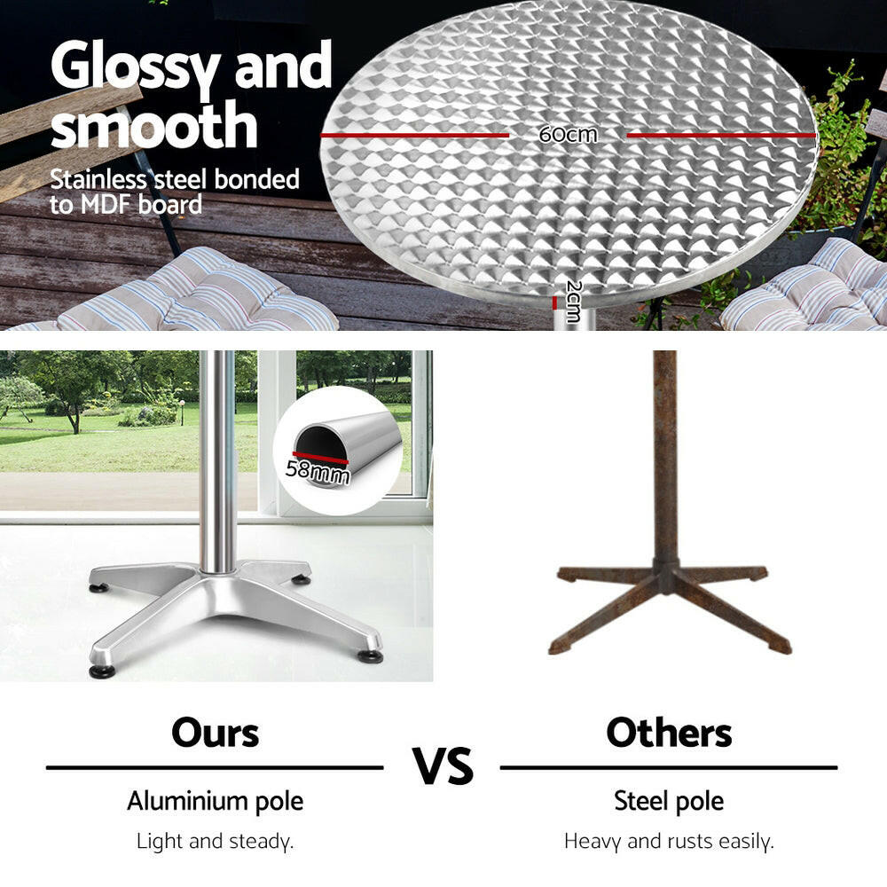 Aluminium Adjustable Round Bar Table - Barstool Express