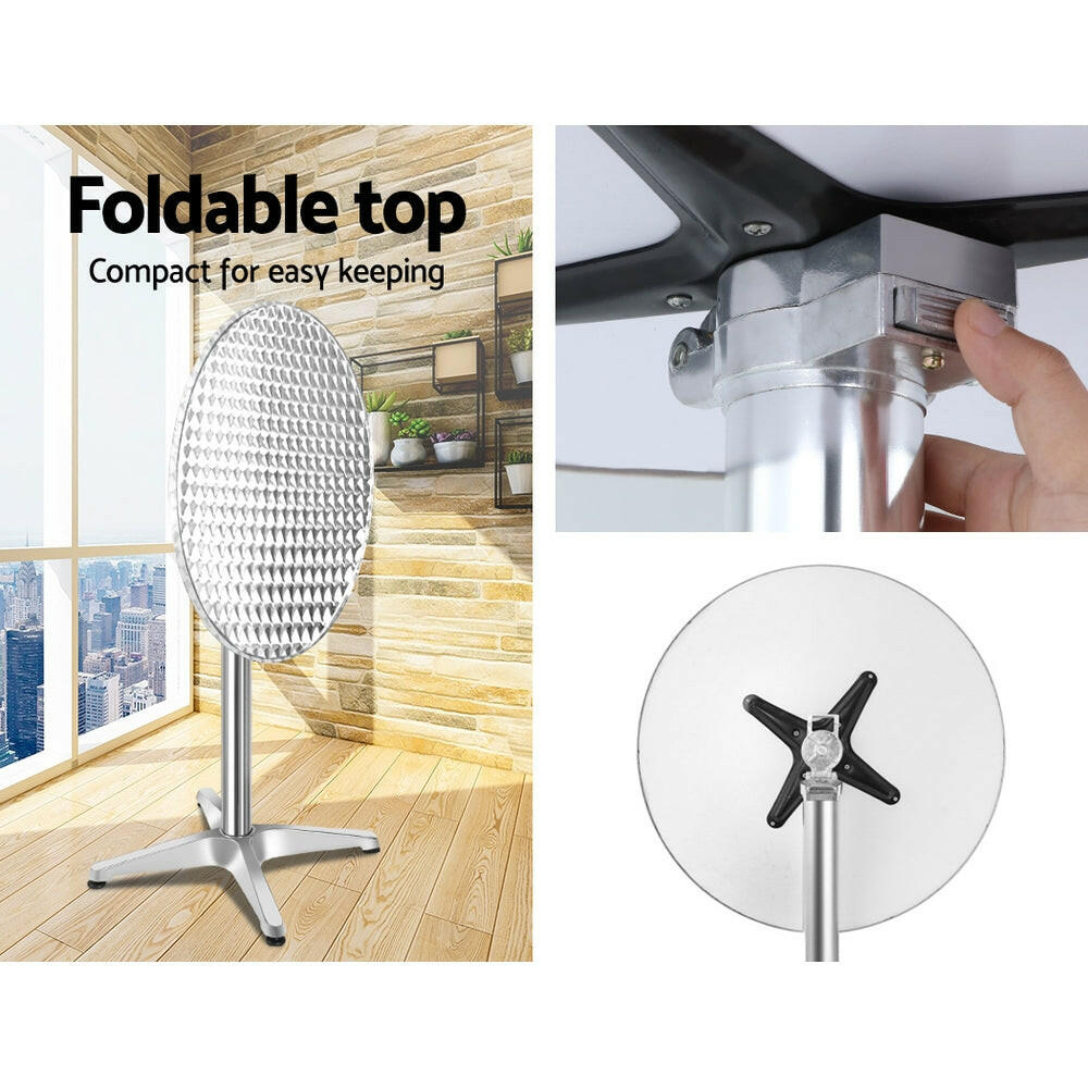 Aluminium Adjustable Round Bar Table - Barstool Express