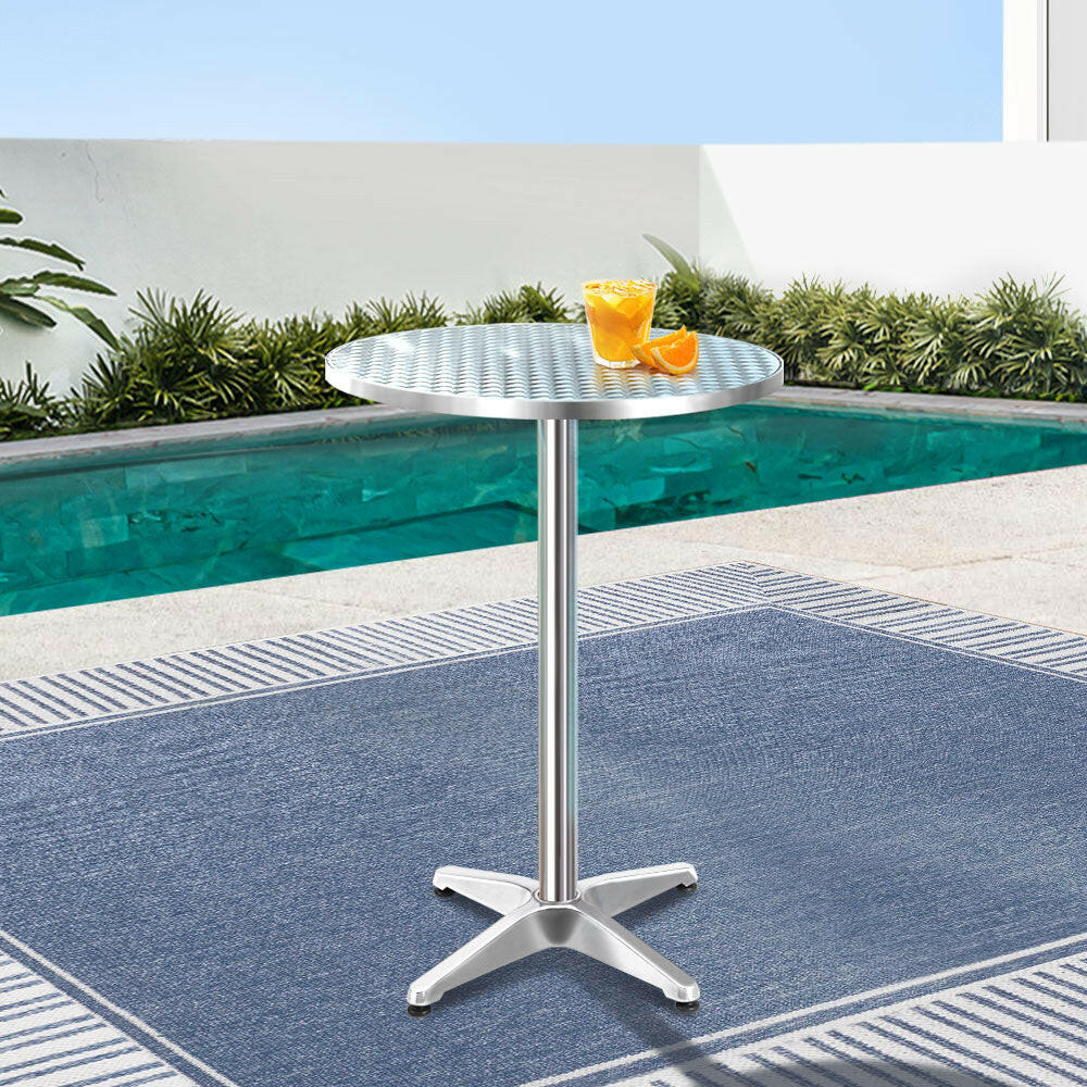Aluminium Adjustable Round Bar Table - Barstool Express