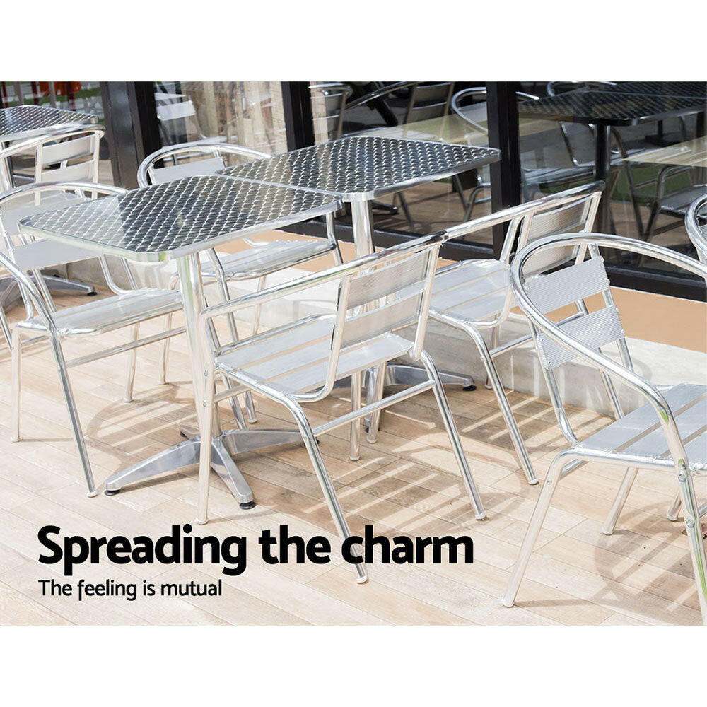 Aluminium Adjustable Square Bar Table - Barstool Express