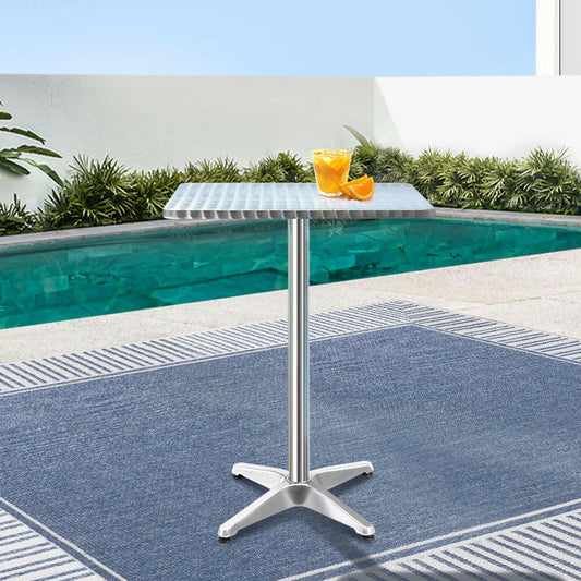 Aluminium Adjustable Square Bar Table - Barstool Express