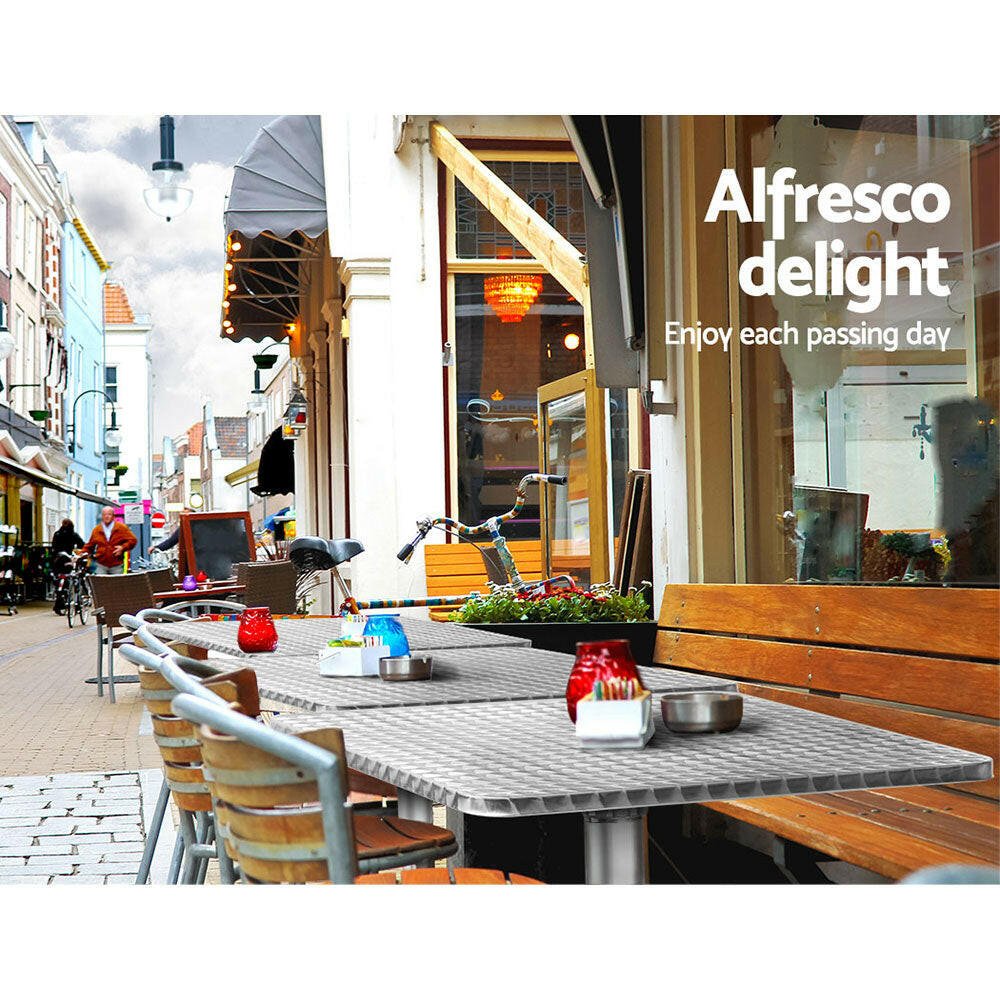 Aluminium Adjustable Square Bar Table - Barstool Express