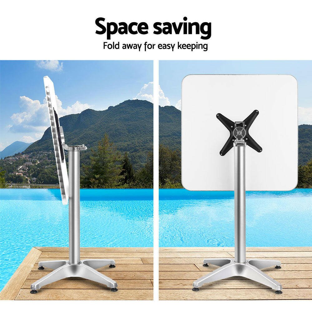 Aluminium Adjustable Square Bar Table - Barstool Express
