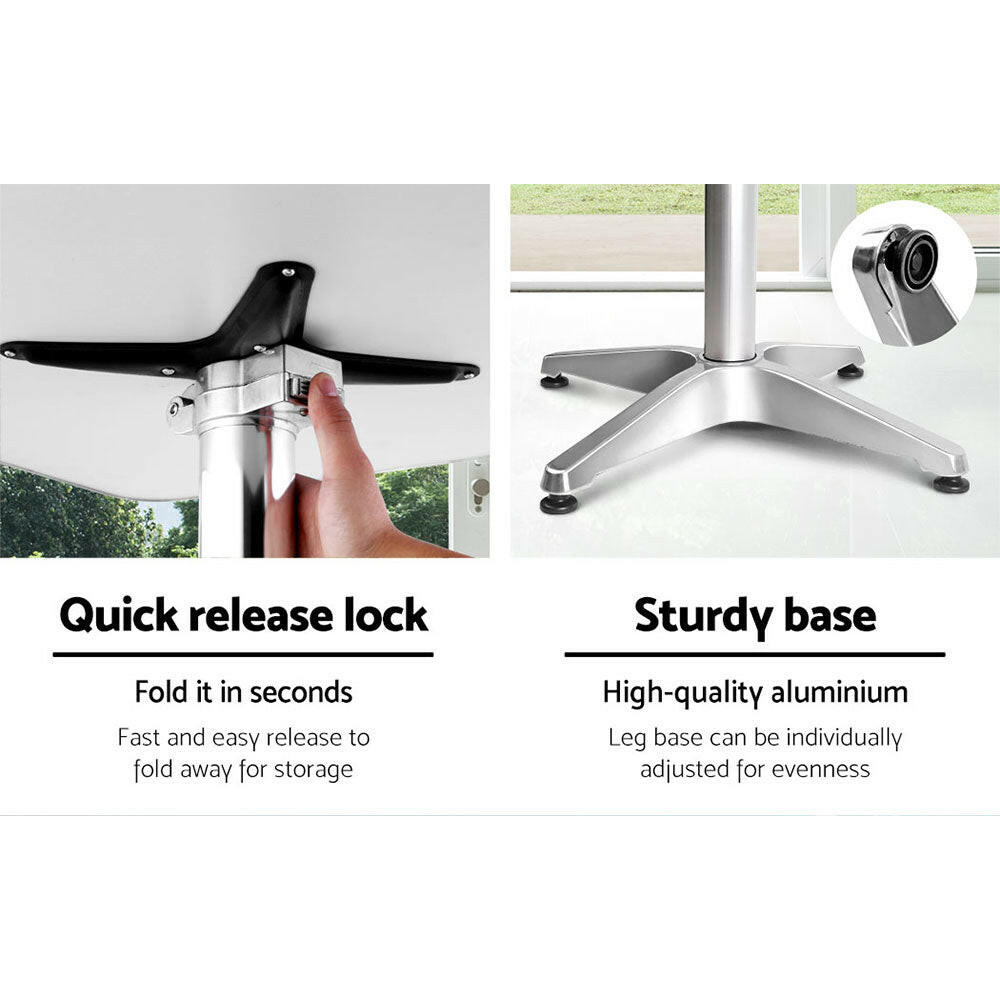 Aluminium Adjustable Square Bar Table - Barstool Express