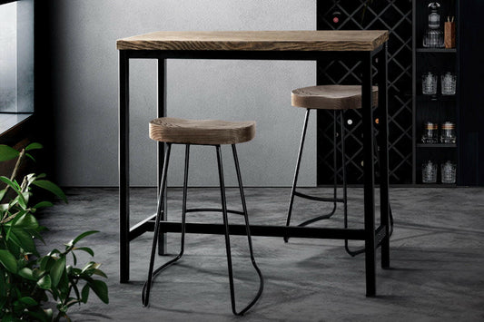 High Bar Table for Kitchen or Dining 103cm Dark Brown - Barstool Express