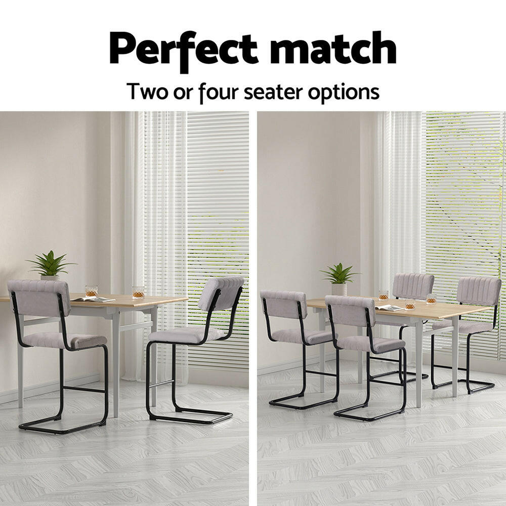 Retro Velvet Bar Stools 65cm Grey (Set of 2) - Barstool Express
