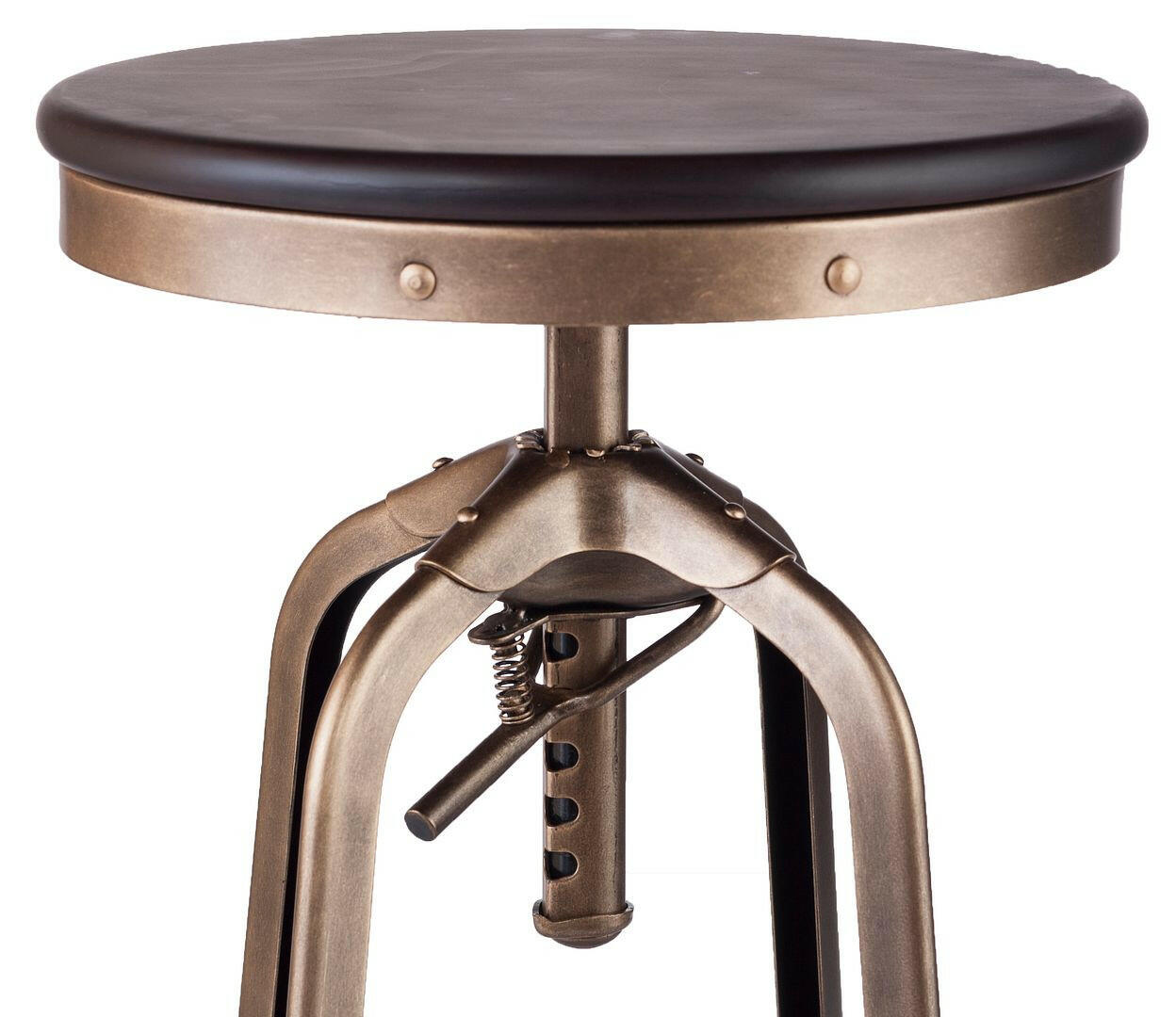 Taj Adjustable Swivel Bar Stool – French Brass Finish - Barstool Express