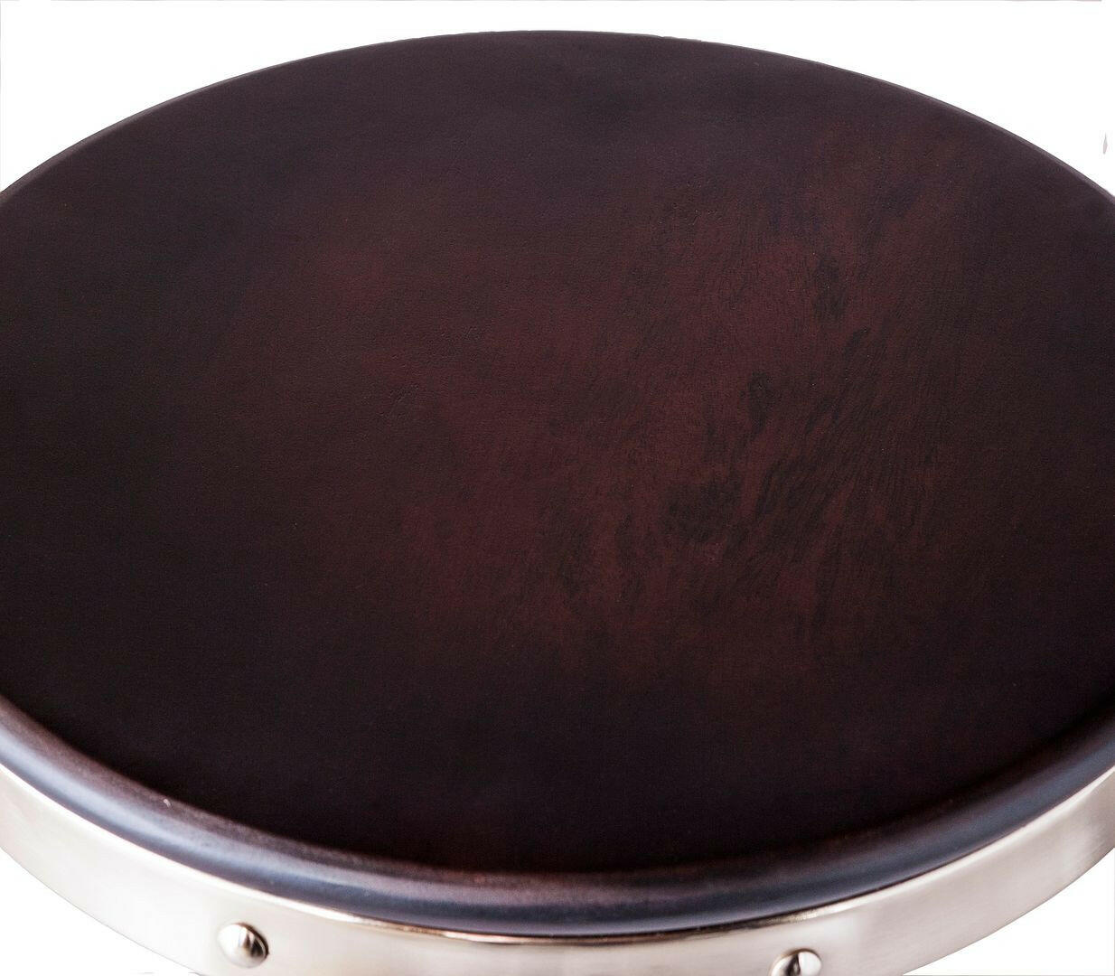 Taj Adjustable Swivel Bar Stool – Nickel Base & Black Wood - Barstool Express