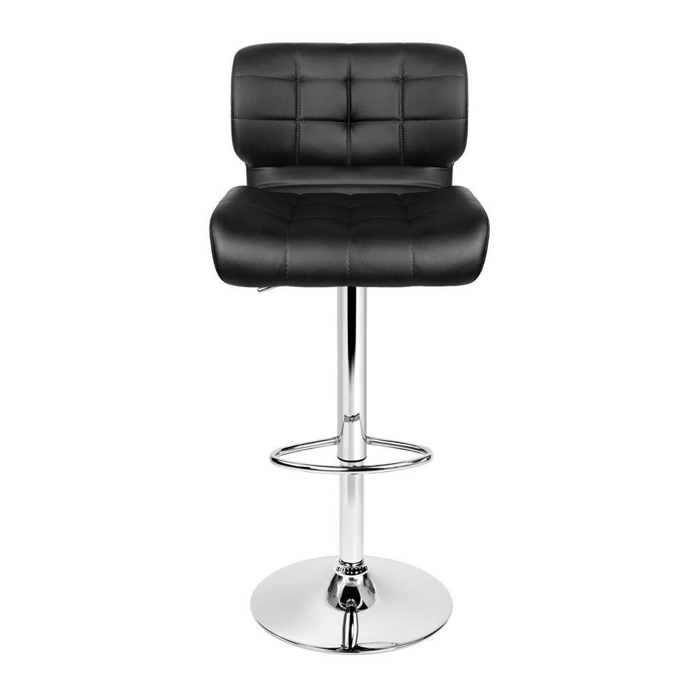 Urban Leather Adjustable Bar Stools Black (Set of 2) - Barstool Express