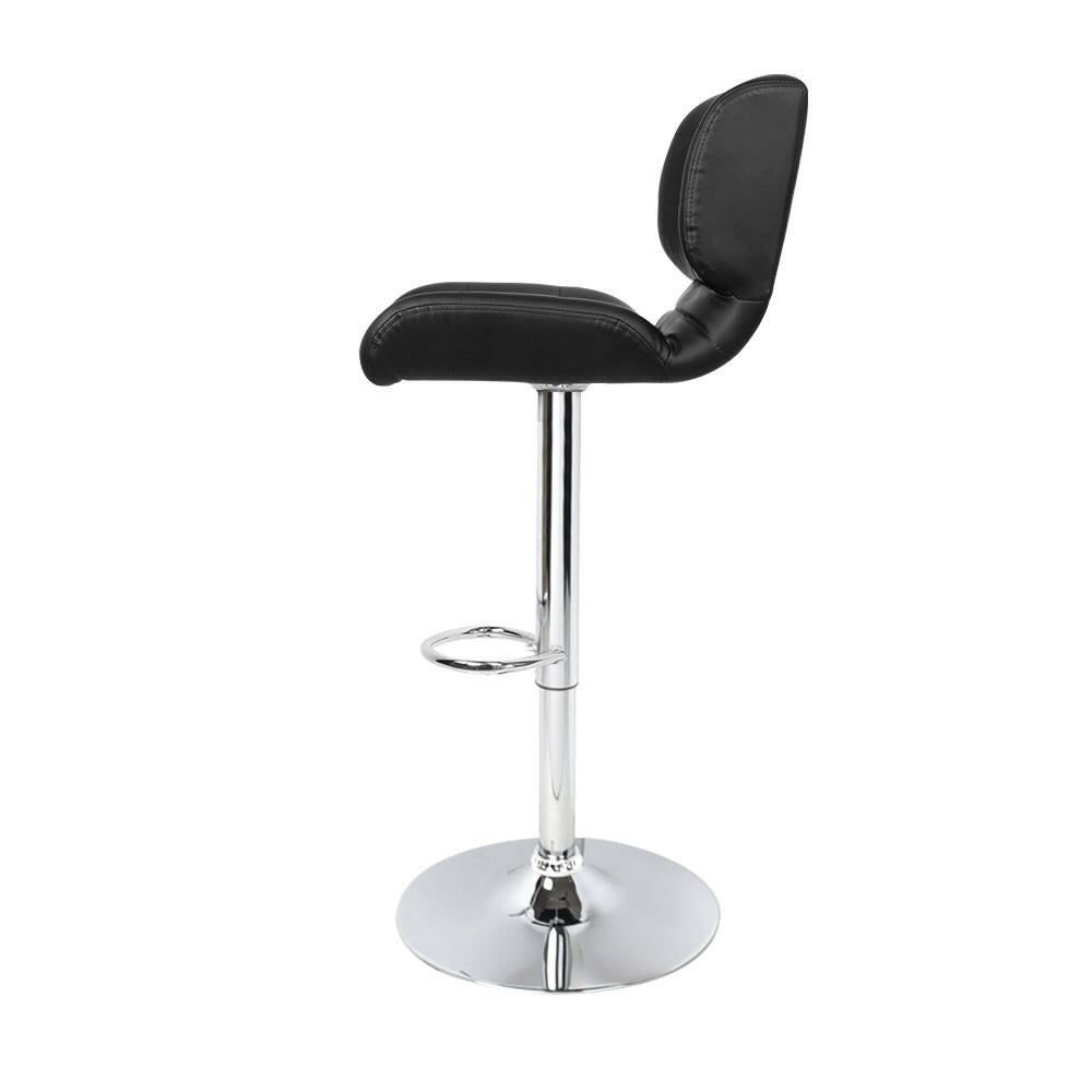 Urban Leather Adjustable Bar Stools Black (Set of 2) - Barstool Express