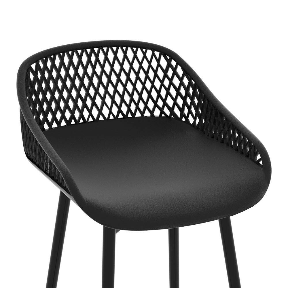 Weather - Resistant Outdoor Plastic Bar Stools 76cm Black (Set of 4) - Barstool Express
