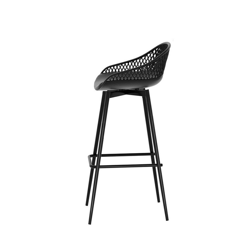 Weather - Resistant Outdoor Plastic Bar Stools 76cm Black (Set of 4) - Barstool Express