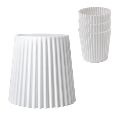 Cupcake Design Stackable Plastic Stools 43.5cm White (Set of 4)