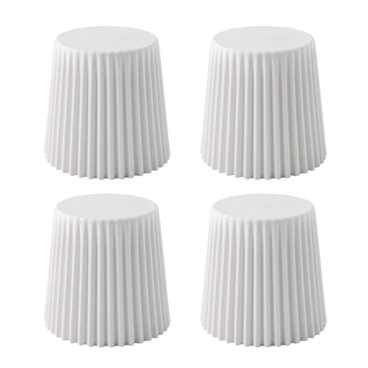 Cupcake Design Stackable Plastic Stools 43.5cm White (Set of 4)