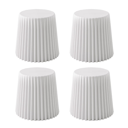 Cupcake Design Stackable Plastic Stools 43.5cm White (Set of 4)