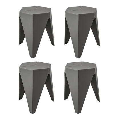 Puzzle Design Stackable Plastic Stools 45cm Grey (Set of 4)