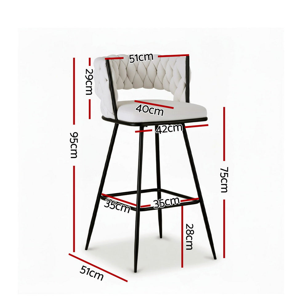 Bar stool with dimensions marked on a white background