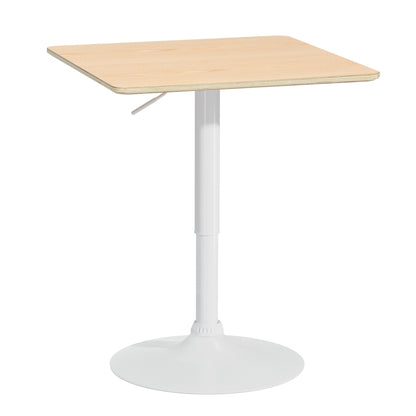 Adjustable Square Bar Table – Pine White Dining & Kitchen Table