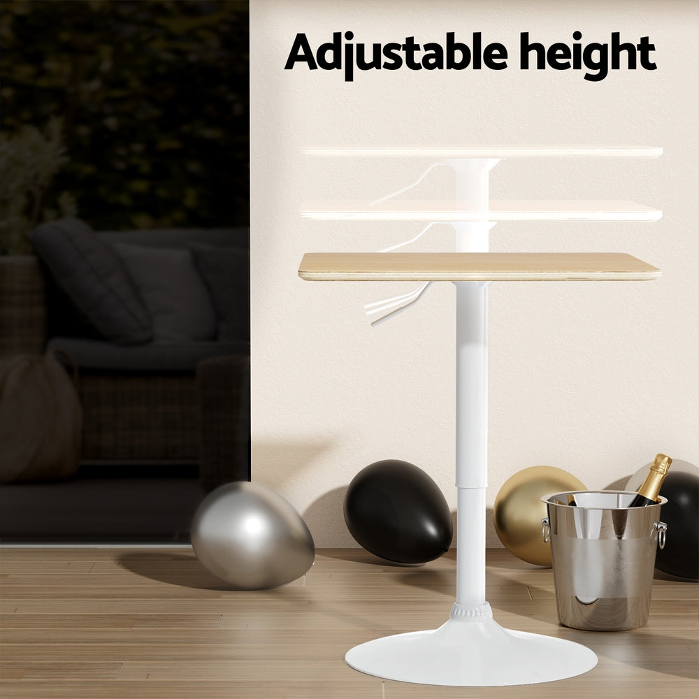 Adjustable Square Bar Table – Pine White Dining & Kitchen Table