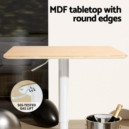 Adjustable Square Bar Table – Pine White Dining & Kitchen Table