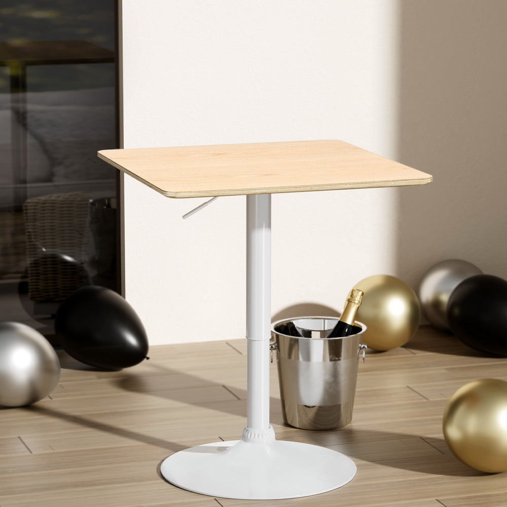 Adjustable Square Bar Table – Pine White Dining & Kitchen Table