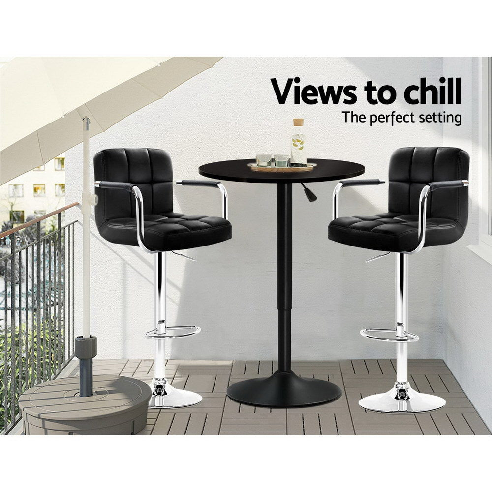 Adjustable Round Bar Table – All Black Dining & Kitchen Table