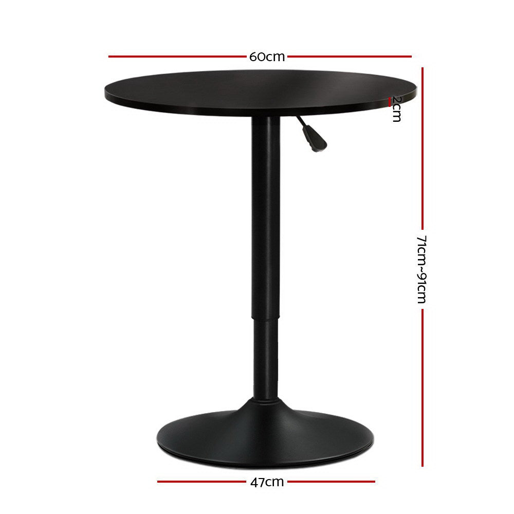 Adjustable Round Bar Table – All Black Dining & Kitchen Table
