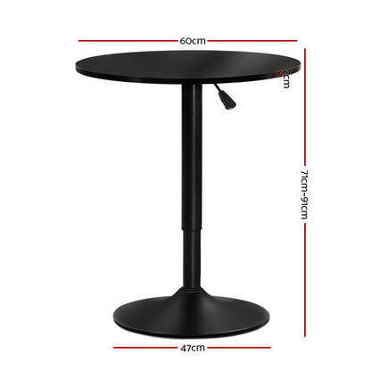 Adjustable Round Bar Table – All Black Dining & Kitchen Table