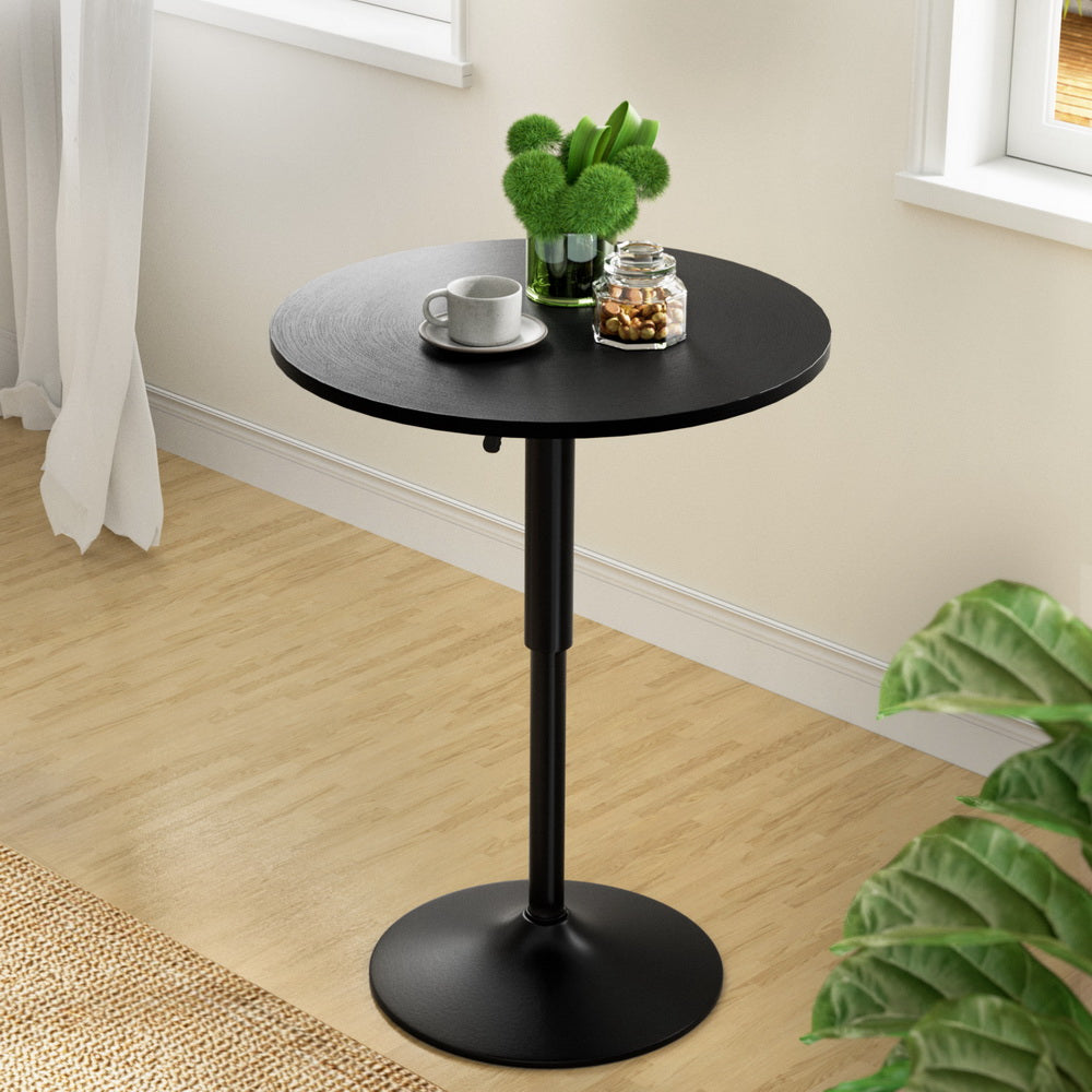 Adjustable Round Bar Table – All Black Dining & Kitchen Table