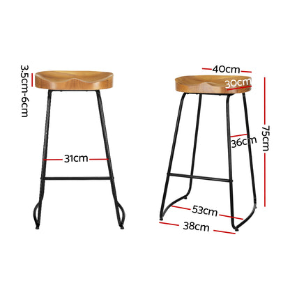Set of 4 Tractor Seat Bar Stools 75cm