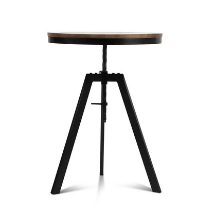 Adjustable Round Bar Table – Industrial Elm Wood Dining Table