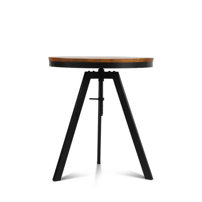 Adjustable Round Bar Table – Industrial Elm Wood Dining Table