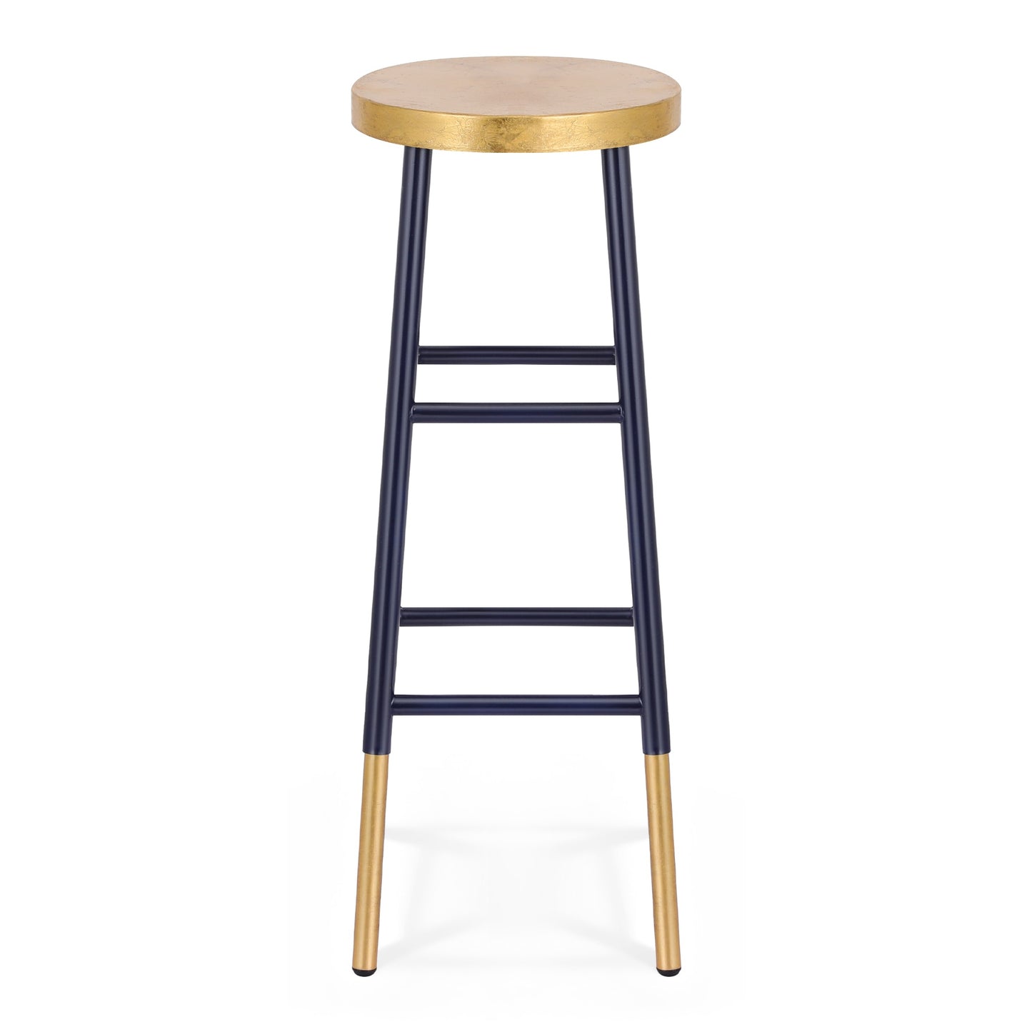Archer Metal Bar Stool – Navy & Gold 76cm