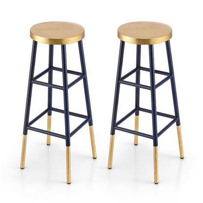 Archer Metal Bar Stool – Navy & Gold 76cm (Set of 2)
