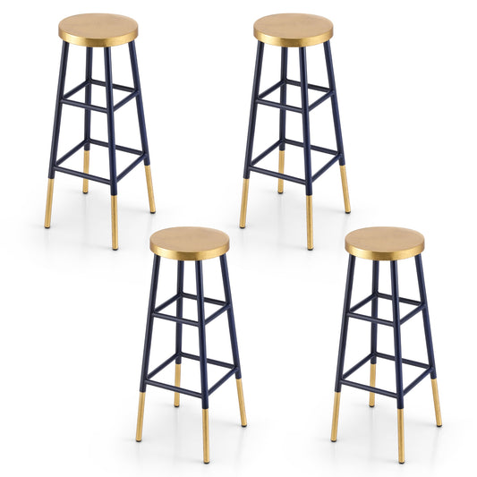Archer Metal Bar Stool – Navy & Gold 76cm (Set of 4)