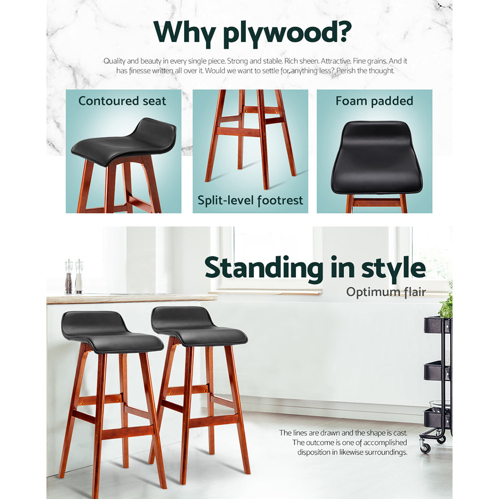 Advertisement for plywood stools with features and a lifestyle setting.