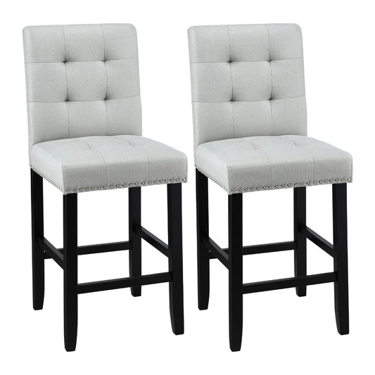 Ada Fabric Kitchen Dining Bar Stool Grey (Set of 2)