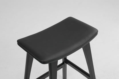 Black bar stool on a light gray background