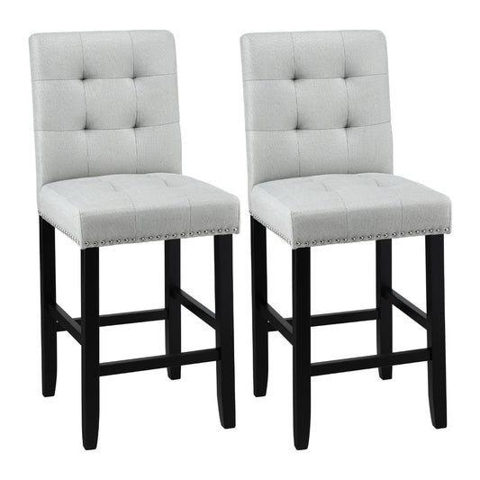 Ada Fabric Kitchen Dining Bar Stool Grey (Set of 2) - Barstool Express