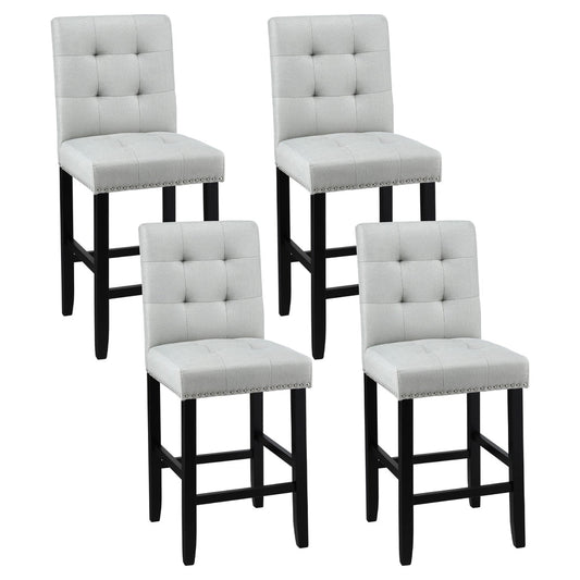 Ada Fabric Kitchen Dining Bar Stool Grey (Set of 4) - Barstool Express